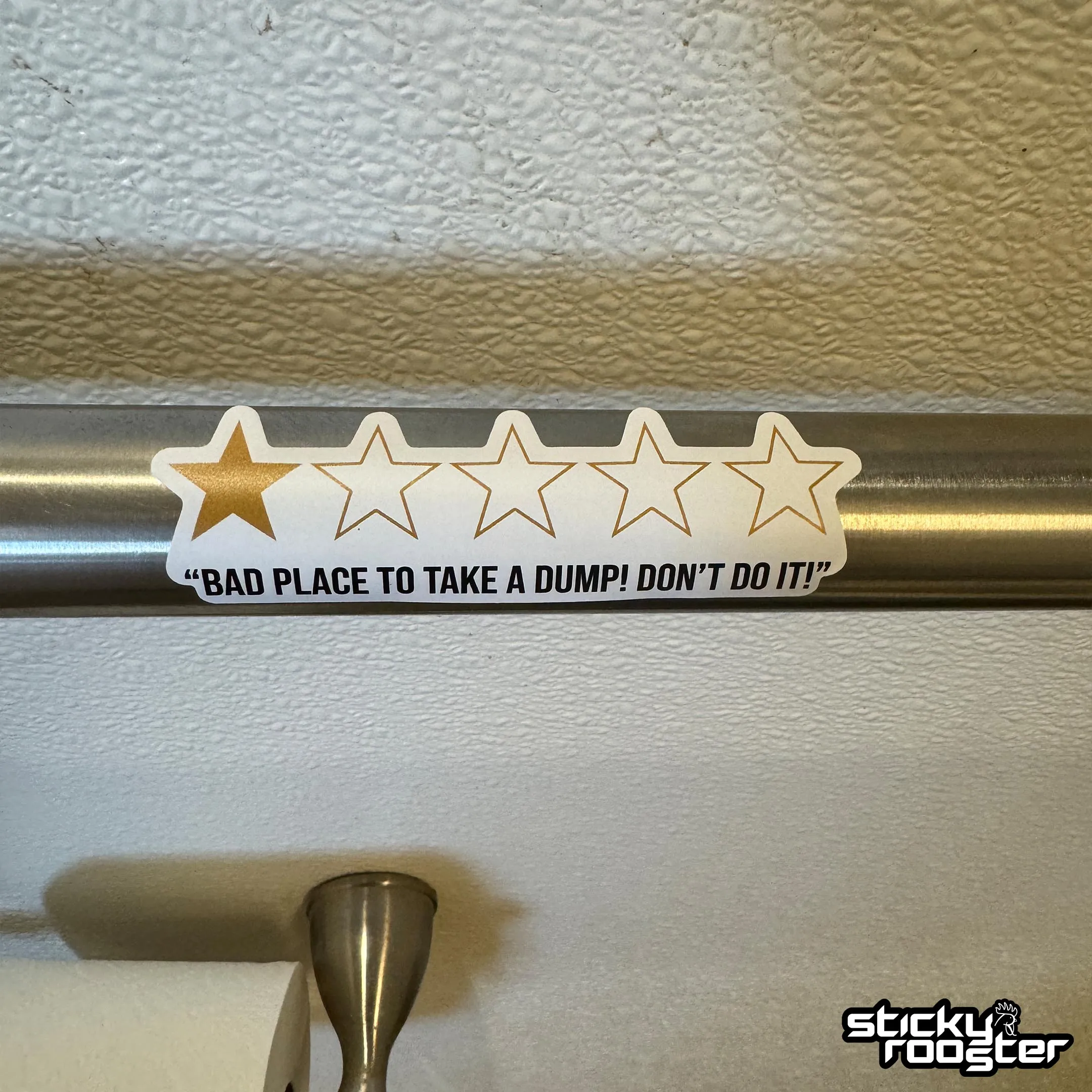 1 Star Bathroom Review stickers - 4 pack