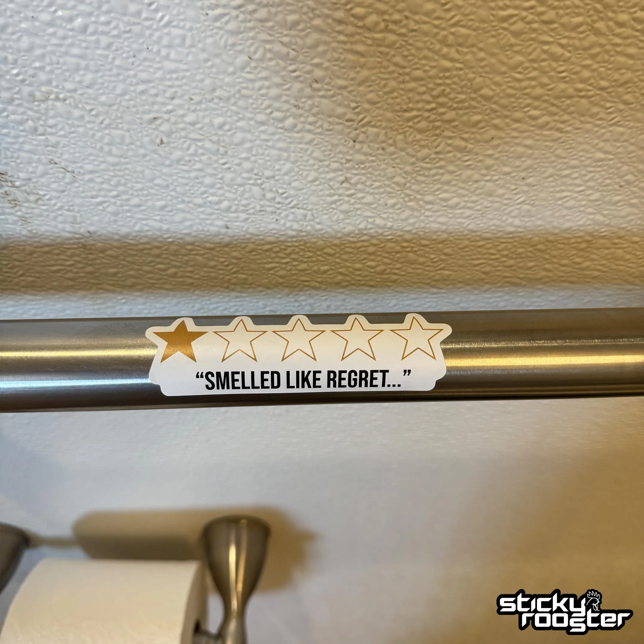 1 Star Bathroom Review stickers - 4 pack