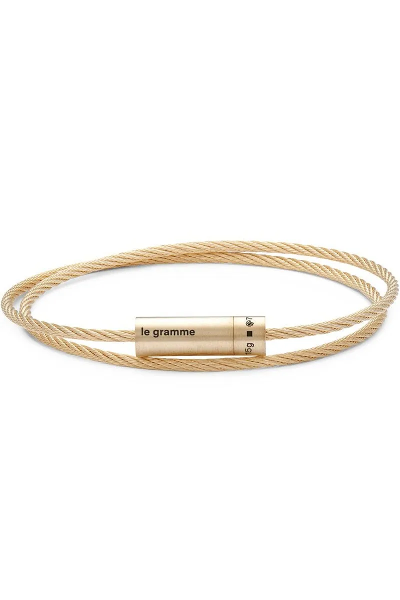 15g Brushed Yellow Gold Double Cable Bracelet