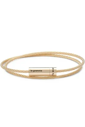 15g Polished Yellow Gold Double Cable Bracelet