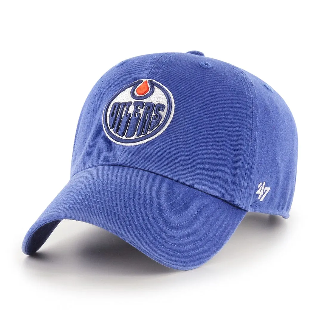 47 Brand NHL Clean Up Adjustable Hat Royal - Edmonton Oilers