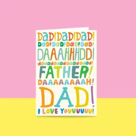 Able And Game Father's Day Card - Dad! Dad! Dad!