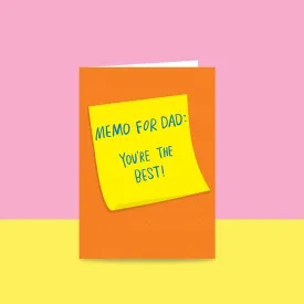 Able And Game Father's Day Card - Memo for Dad