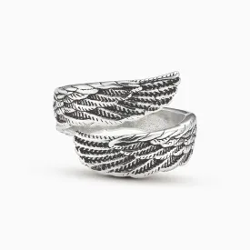 Angel Wings Adjustable Sterling Silver Ring