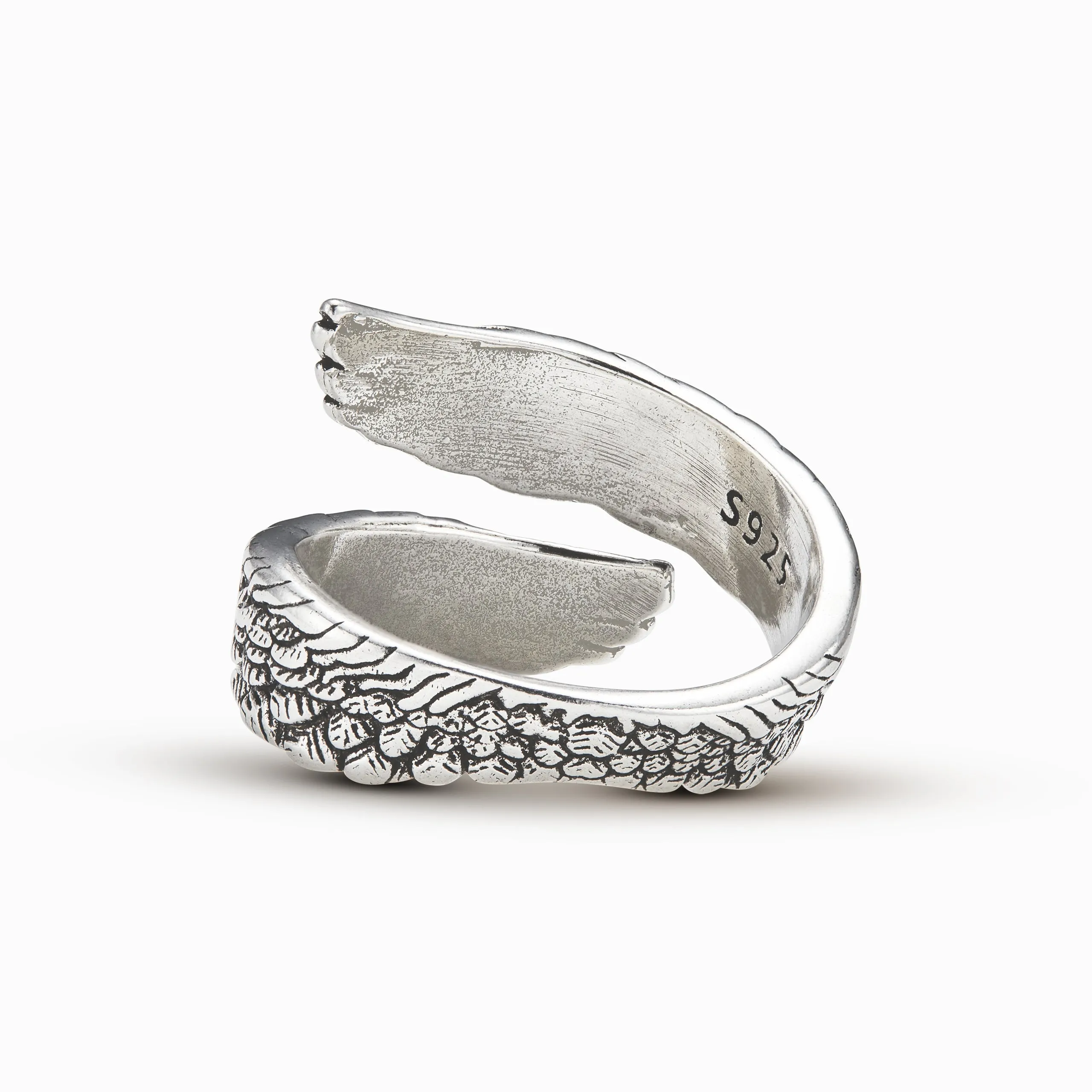 Angel Wings Adjustable Sterling Silver Ring