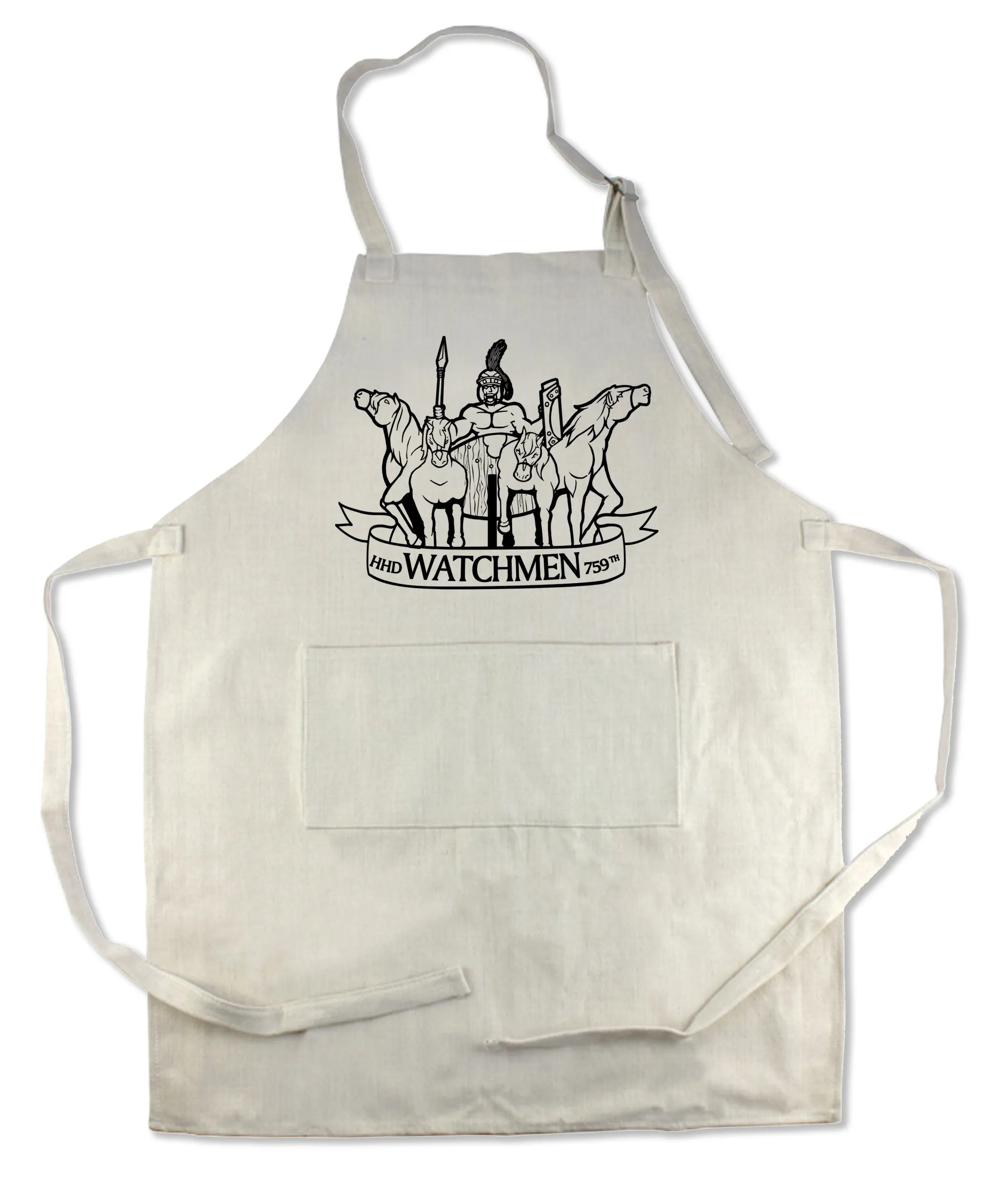 Apron 33" x 25" with large front pocket. Choose from Color or Black Design.