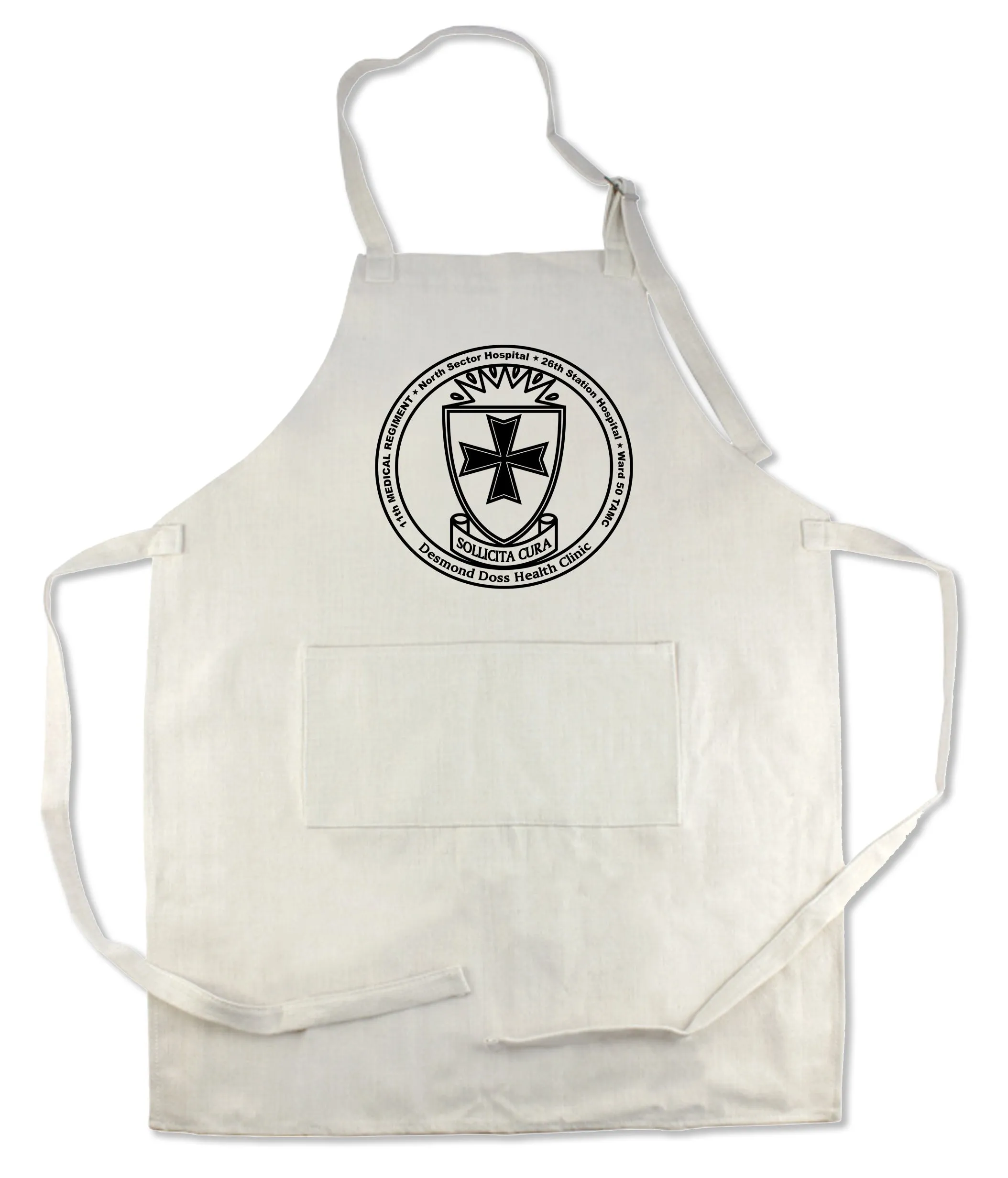 Apron 33" x 25" with large front pocket.