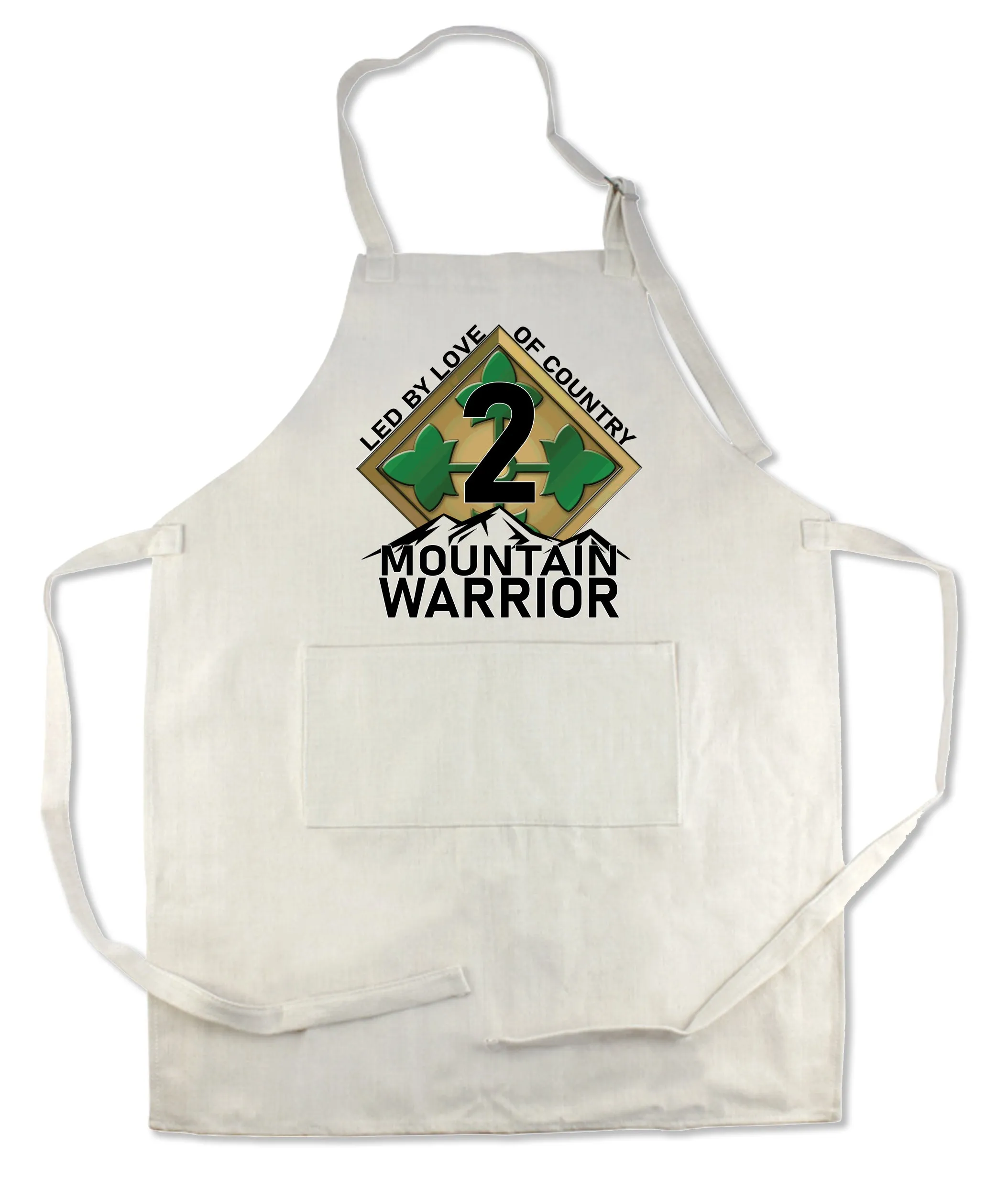 Apron 33" x 25" with large front pocket.