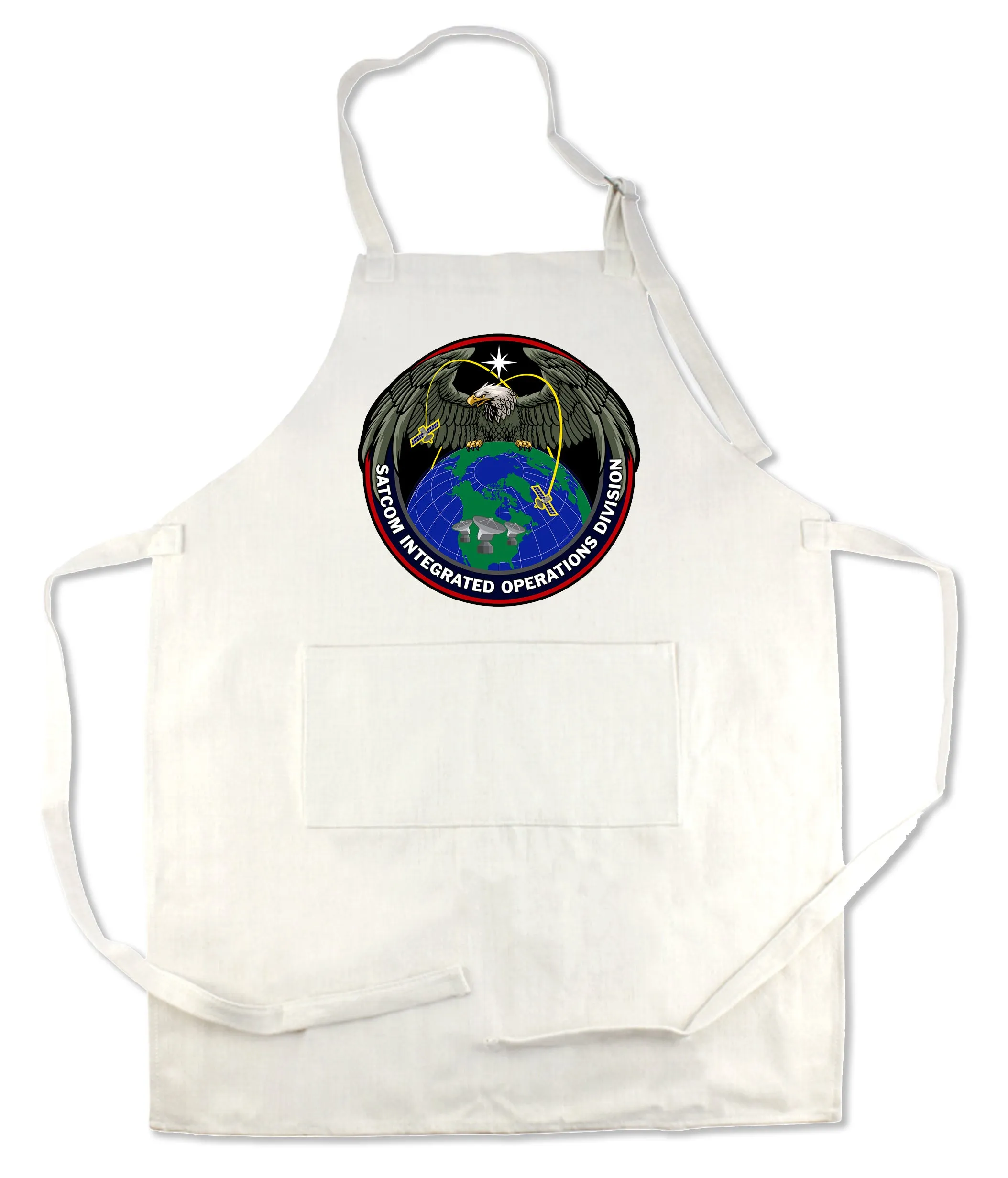 Apron 33" x 25" with large front pocket.