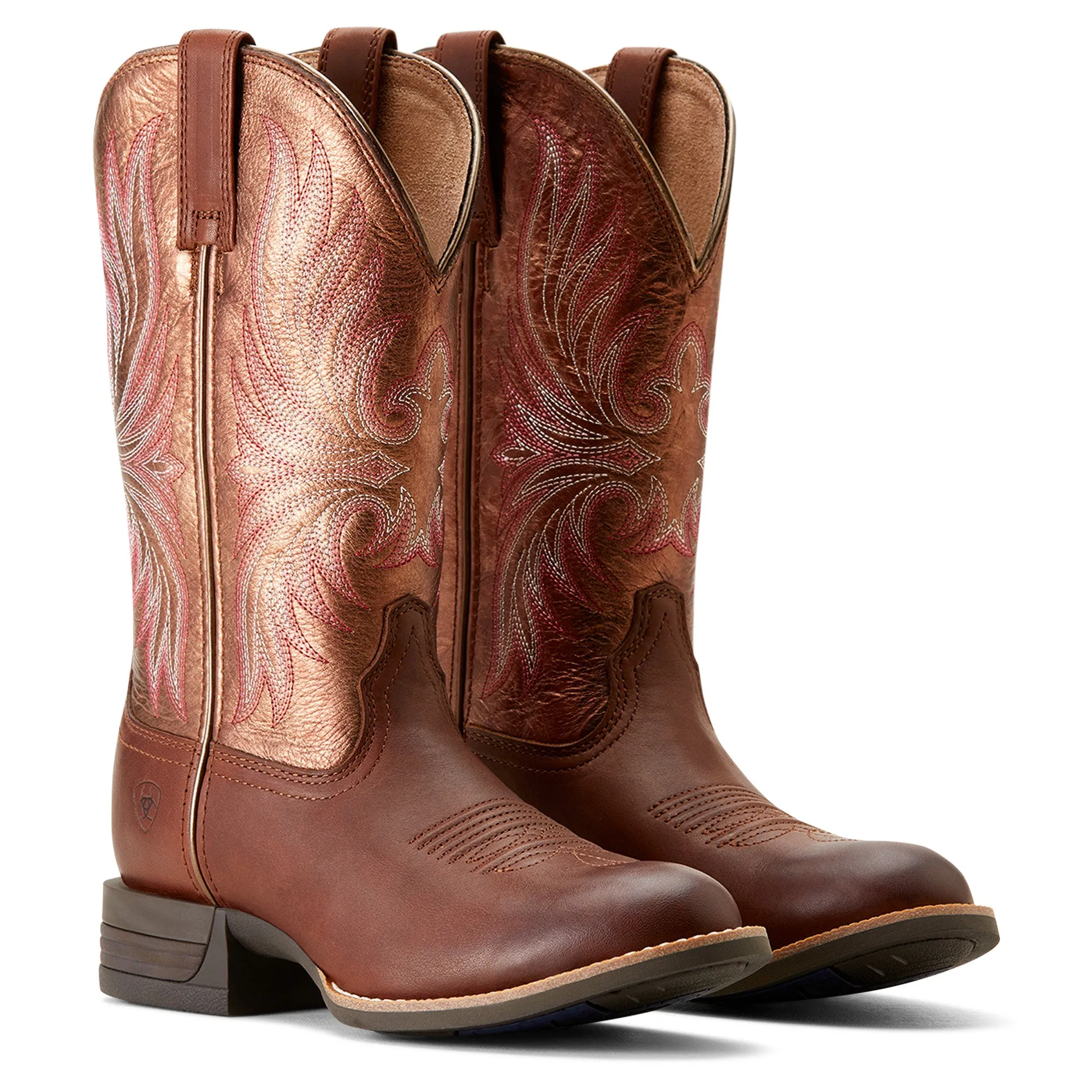 Ariat Ladies 10053601 Ranahan Western Boots in Brown/Rusty Red