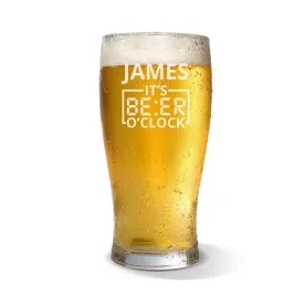 Beer O'Clock Standard 425ml Beer Glass