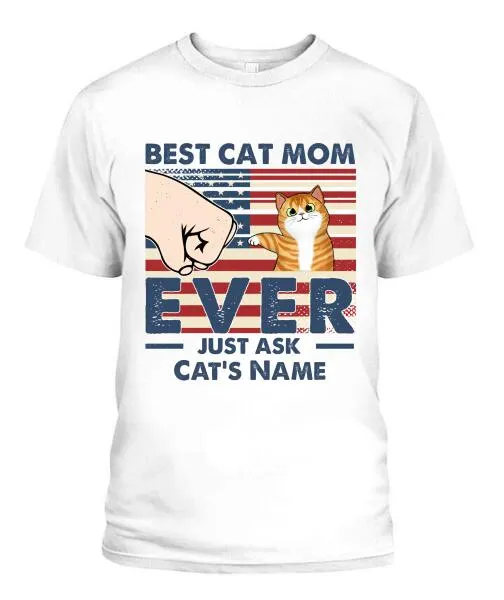 Best Cat Parents US Independence Day Personalized Shirt - Name, Skin, Cat can be customized