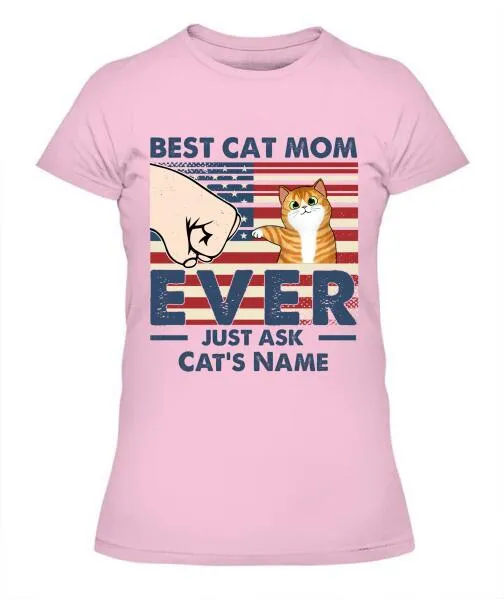 Best Cat Parents US Independence Day Personalized Shirt - Name, Skin, Cat can be customized