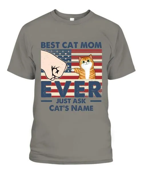 Best Cat Parents US Independence Day Personalized Shirt - Name, Skin, Cat can be customized