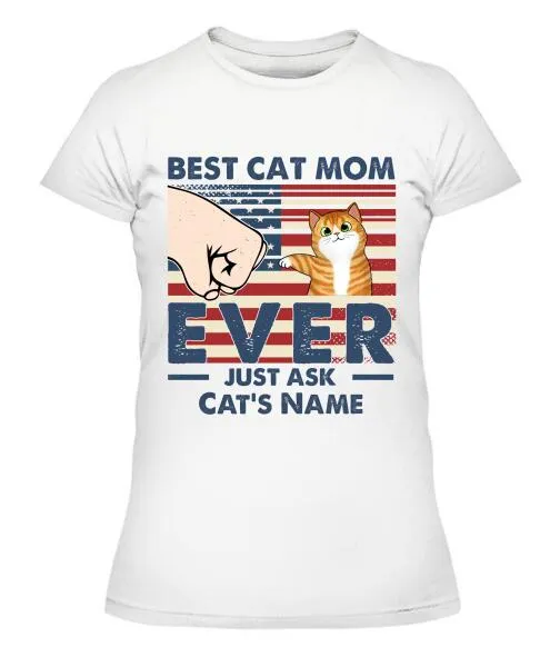 Best Cat Parents US Independence Day Personalized Shirt - Name, Skin, Cat can be customized