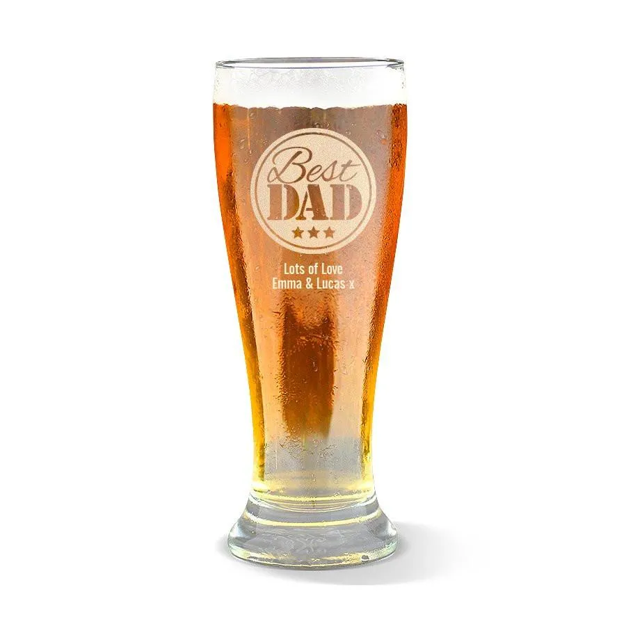 Best Dad Premium 425ml Beer Glass