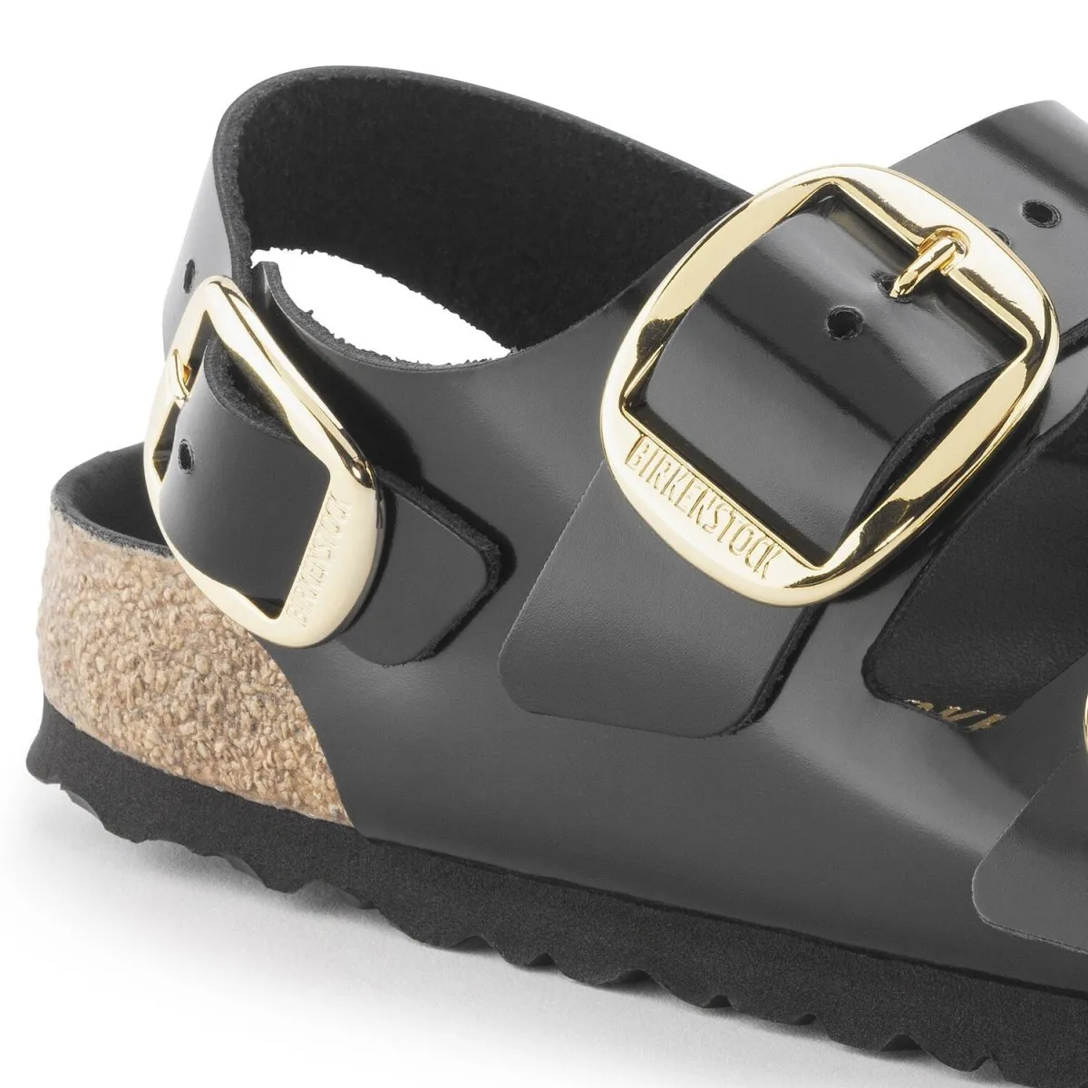 Birkenstock Women's Milano Big Buckle High Shine Black Leather