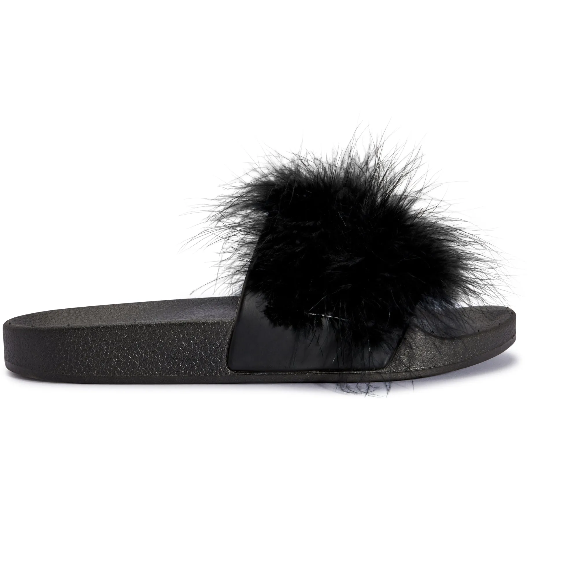 Black Feather Flat Sliders