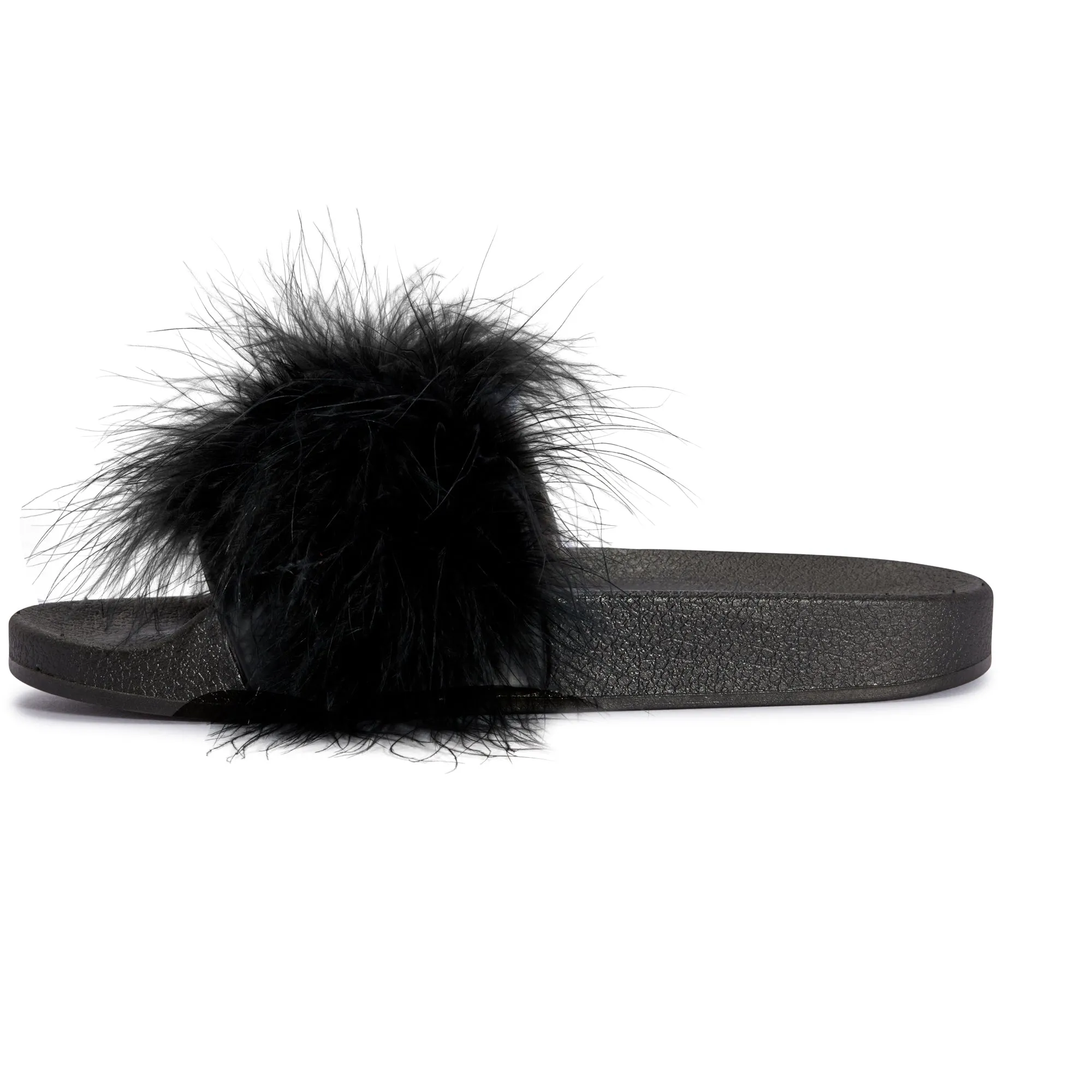 Black Feather Flat Sliders