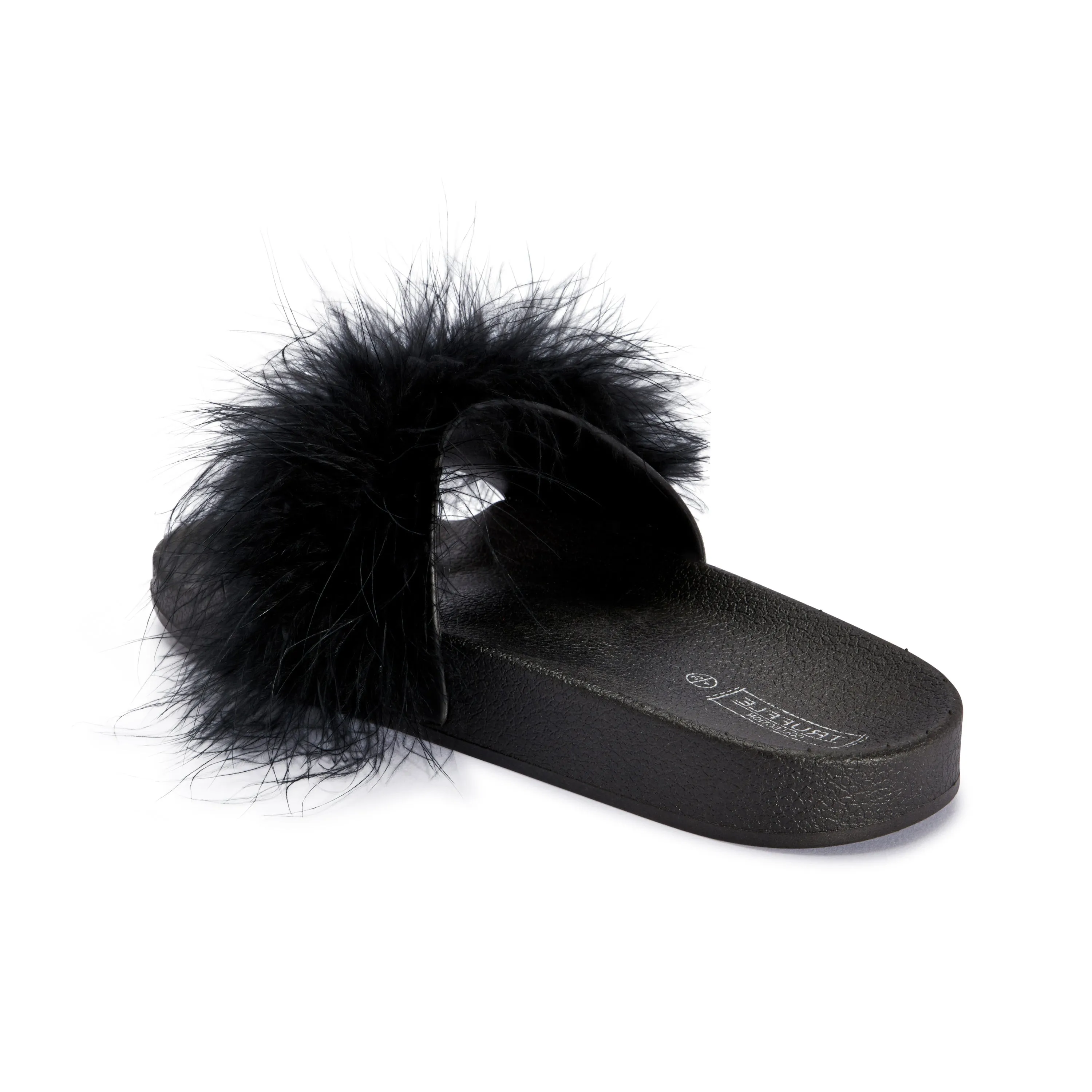 Black Feather Flat Sliders