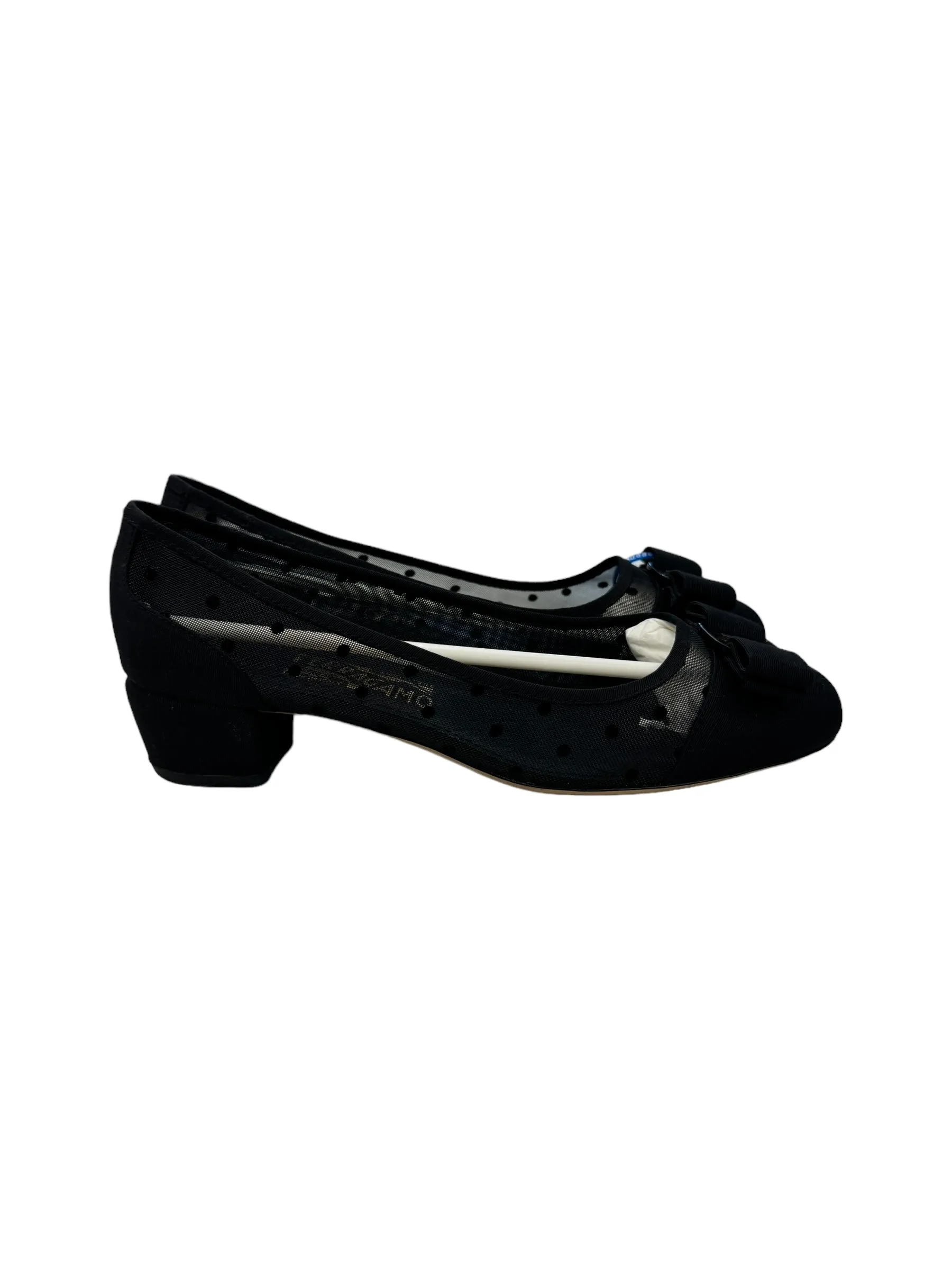 Black Shoes Designer Ferragamo, Size 8