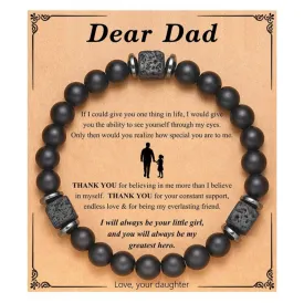 Black Stone Bracelet for Dad