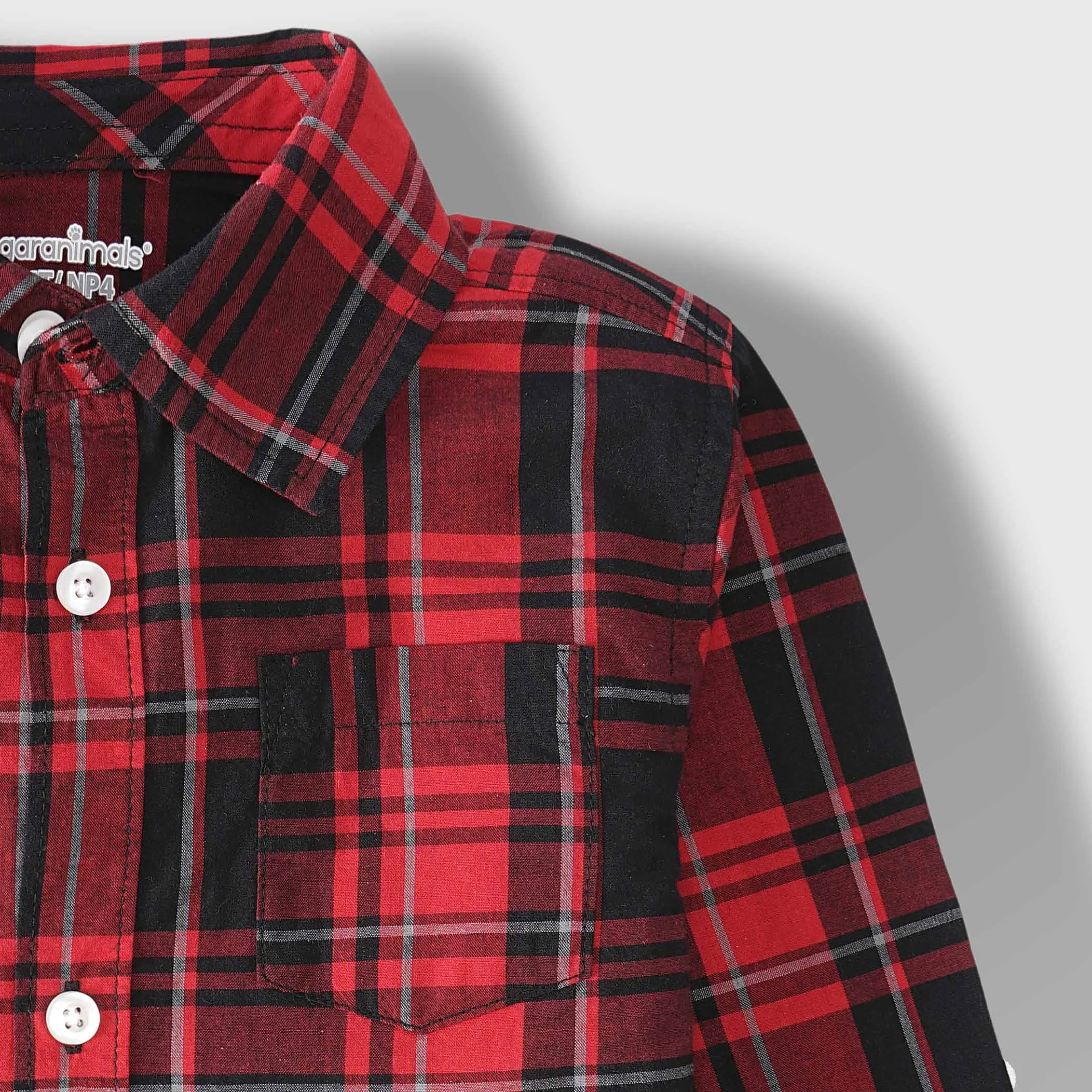 C1165 GRML Red Check Casual Shirt