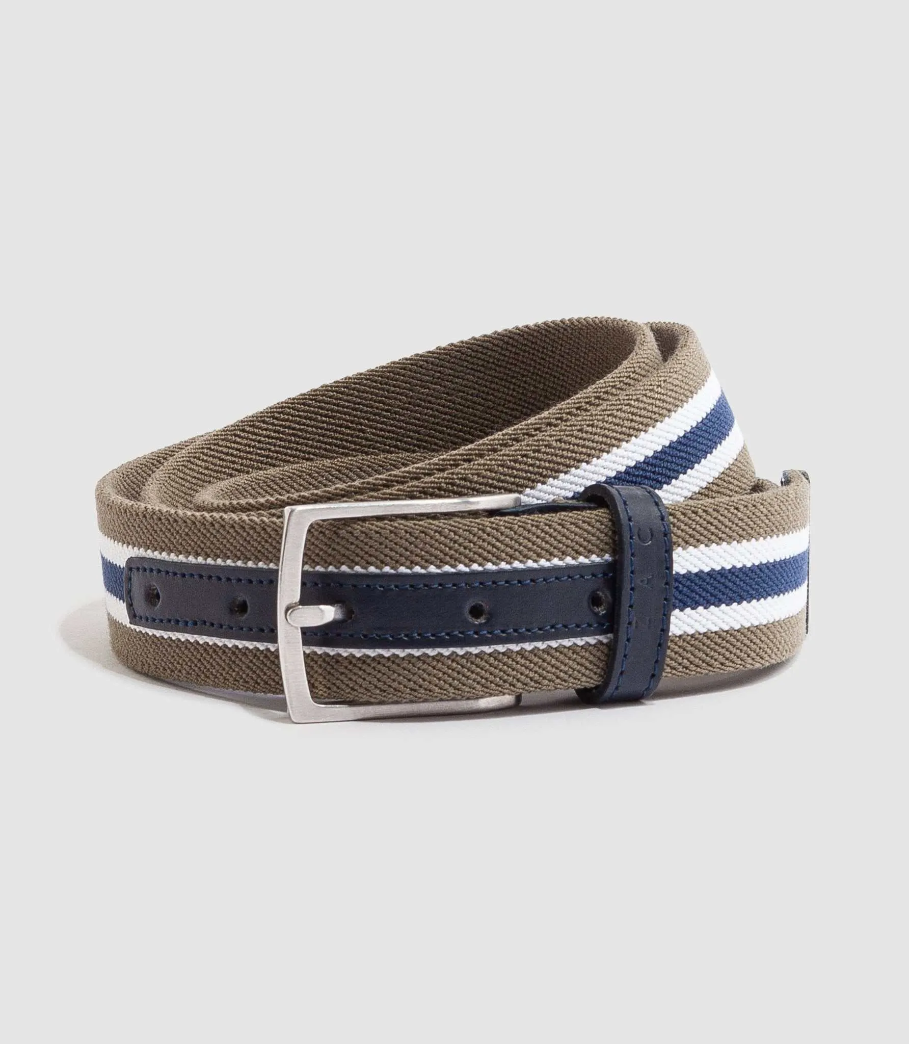 Ceinture ajustable casual kaki-marine "Rapide"