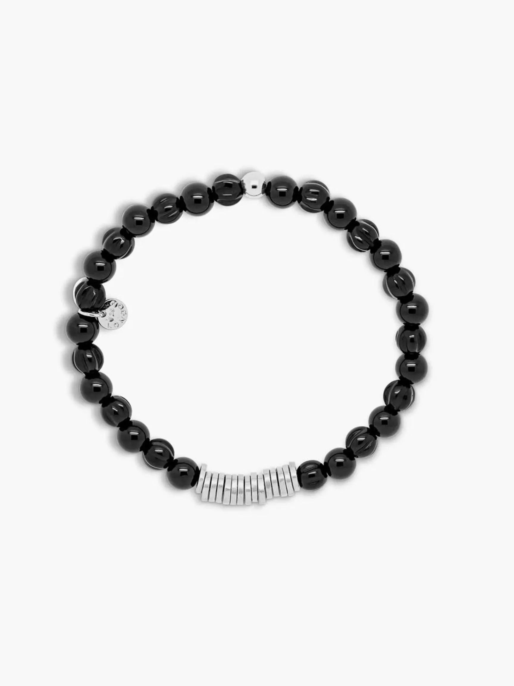 Classic Discs Bracelet | Black Agate