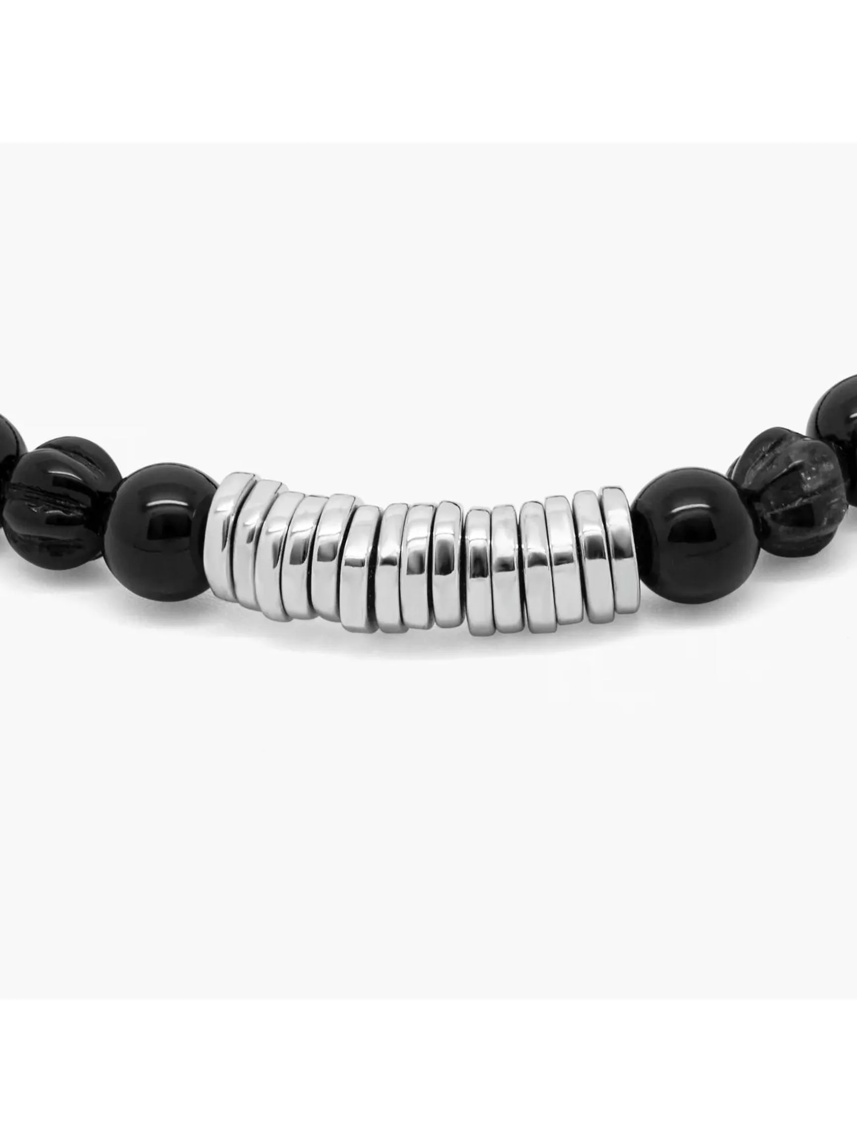 Classic Discs Bracelet | Black Agate