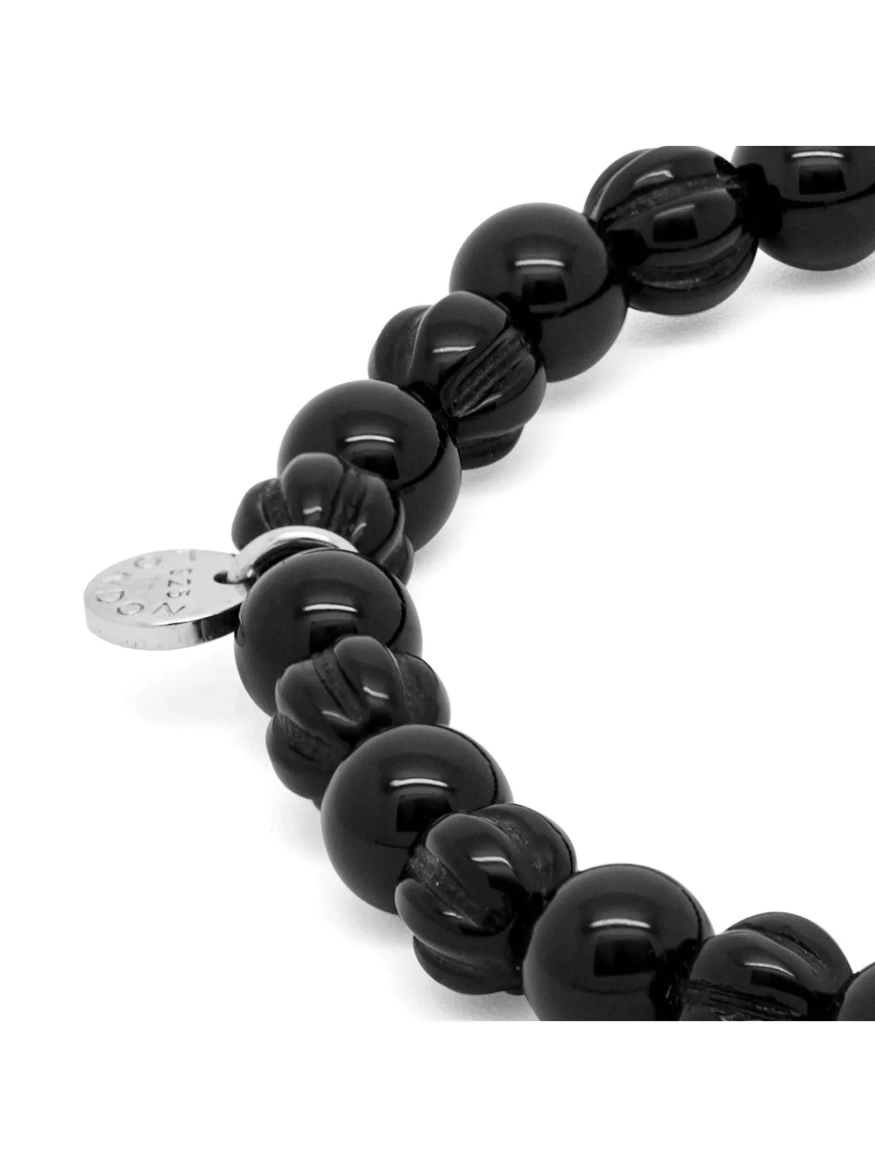 Classic Discs Bracelet | Black Agate