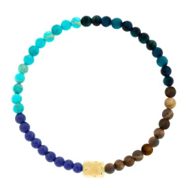 Clover Dripping Ingot on Gemstone Bead Bracelet