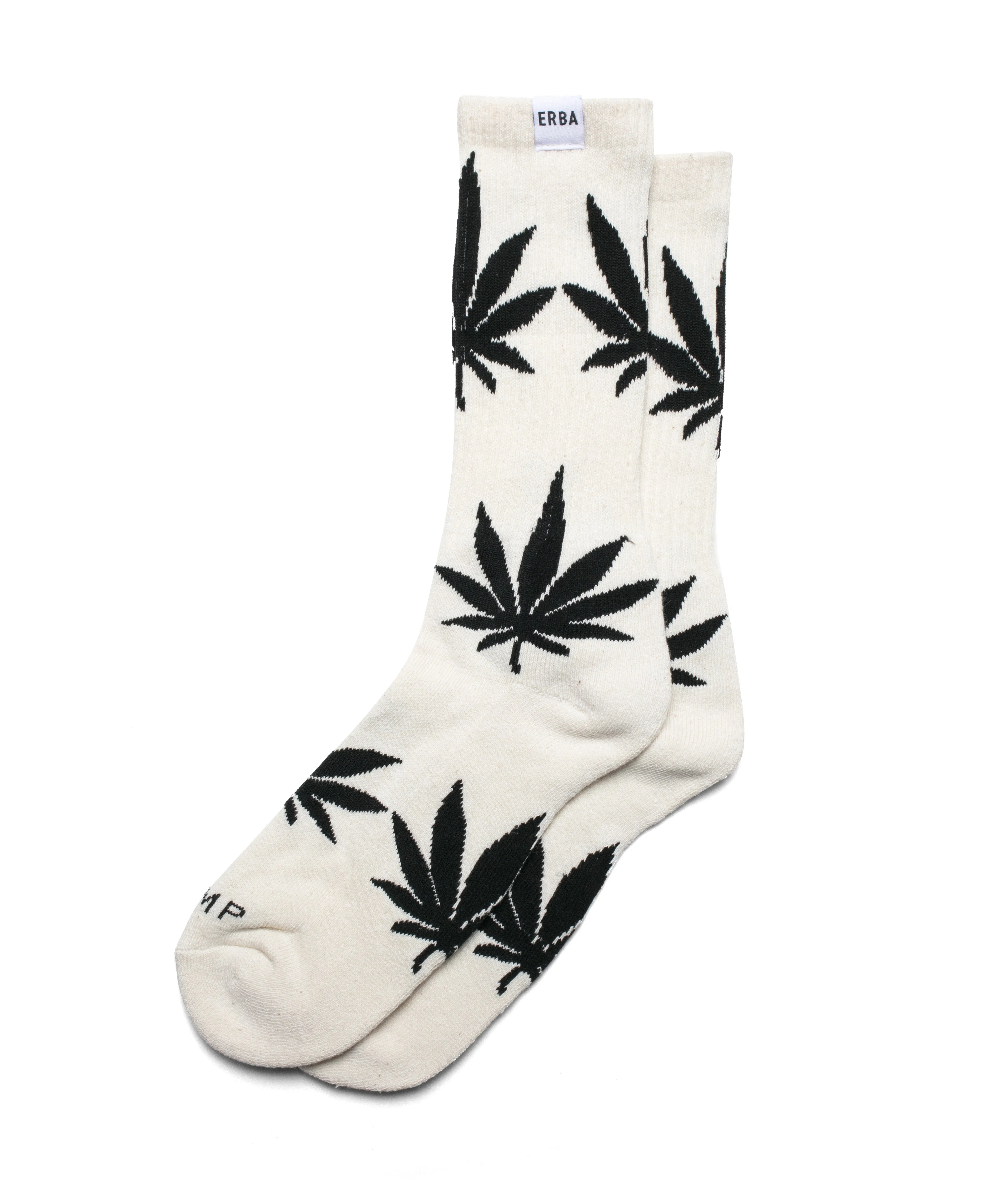 ERBA HEMP LEAF CREW SOCKS NATURAL