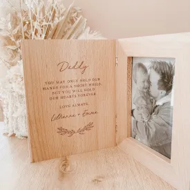 Father's Day 'Hand and Heart' Quote Wooden Photo Frame