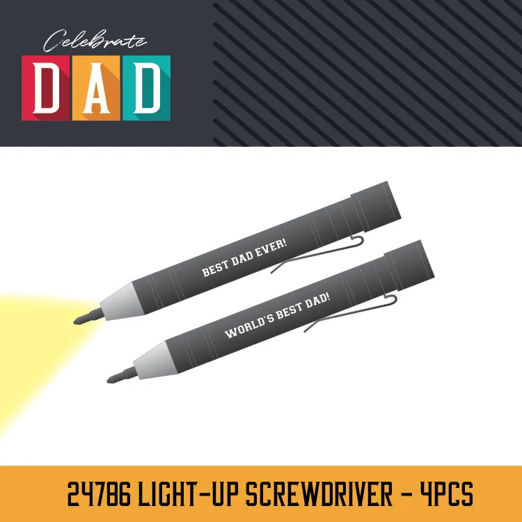 Father's Day Light-Up Screwdriver - 4 Pieces Per Pack 24786B