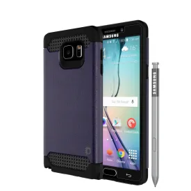 Galaxy Note 5 Case PunkCase Galactic Charcoal Series Slim Armor Soft Cover Case w/ Tempered Glass