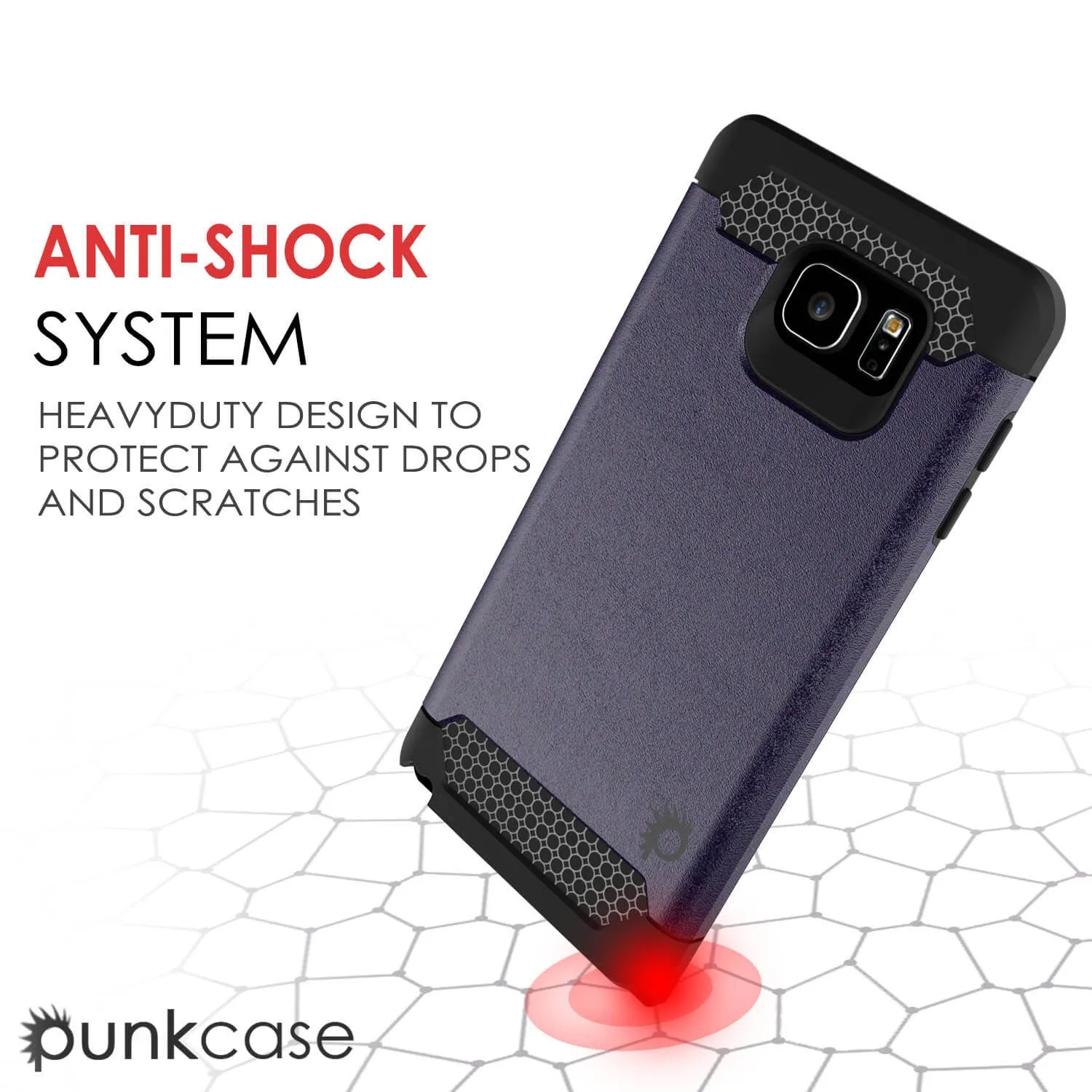 Galaxy Note 5 Case PunkCase Galactic Charcoal Series Slim Armor Soft Cover Case w/ Tempered Glass