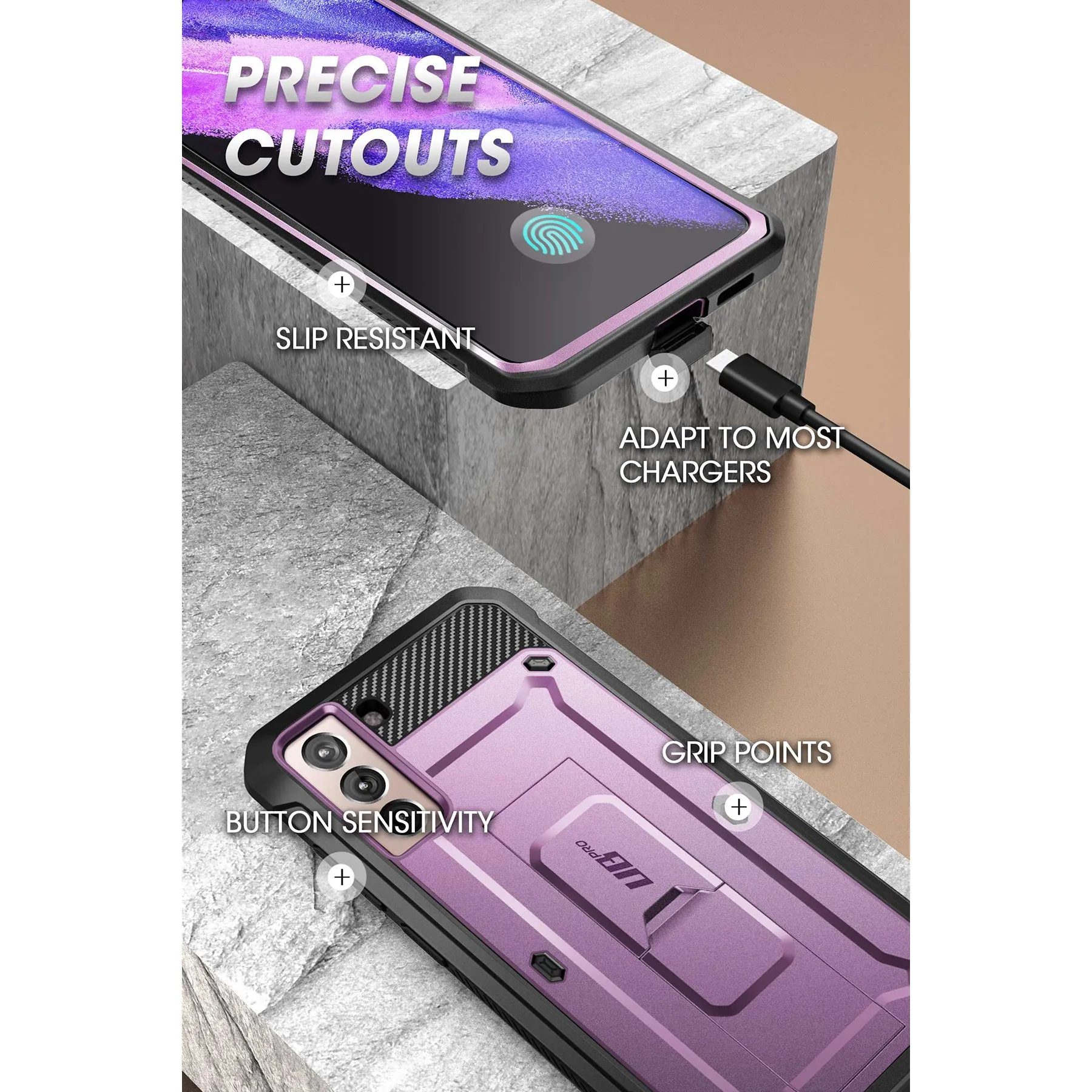 Galaxy S21 FE Unicorn Beetle PRO Rugged Case-Metallic Purple