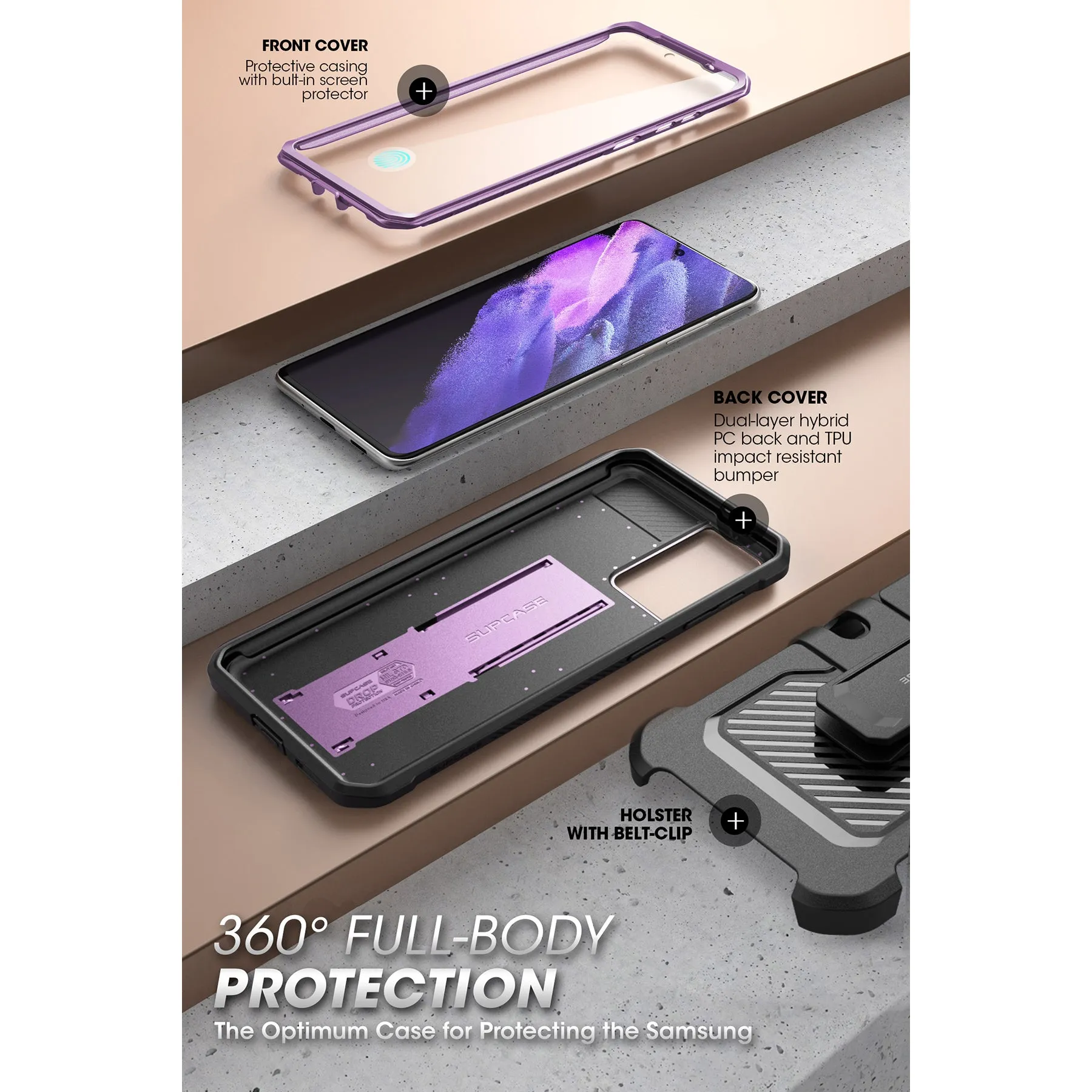 Galaxy S21 FE Unicorn Beetle PRO Rugged Case-Metallic Purple