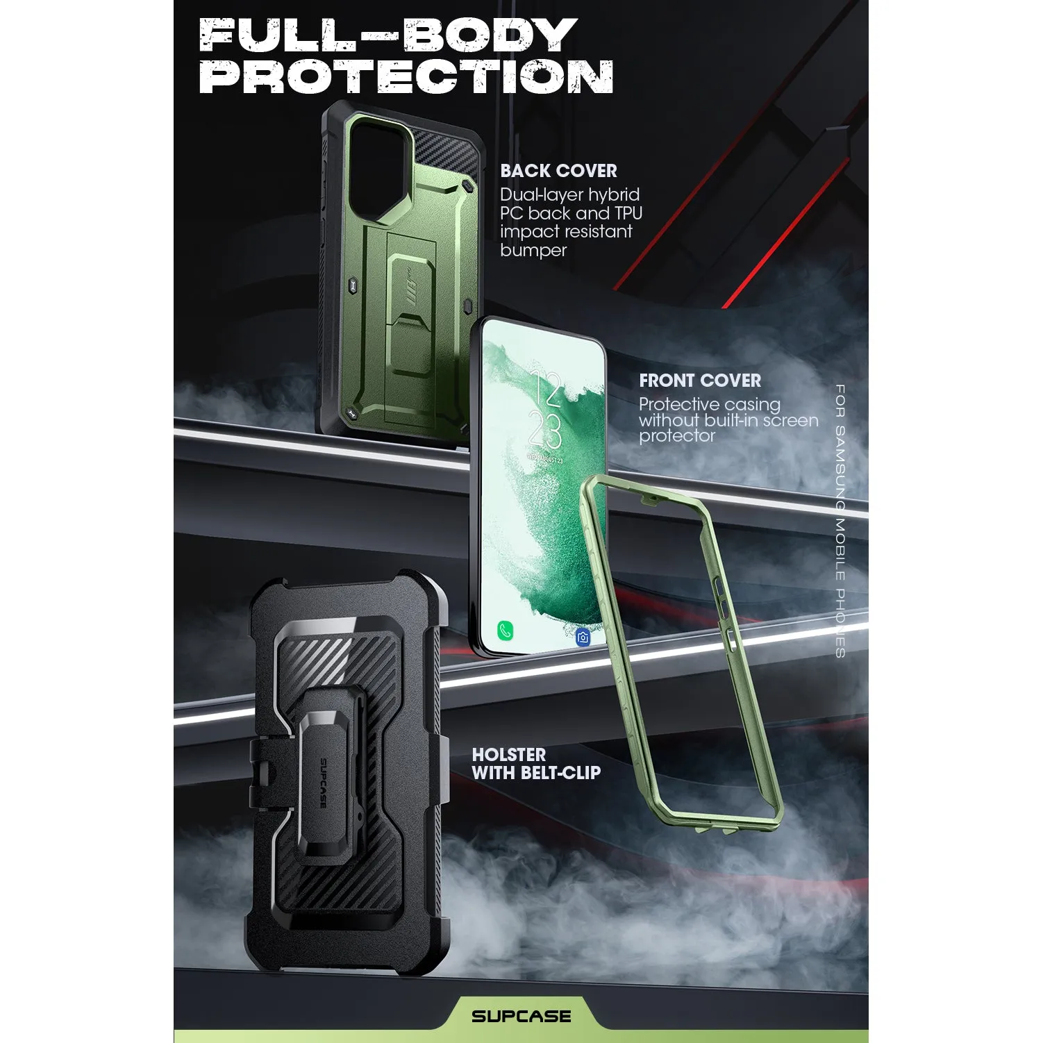 Galaxy S23 Ultra Unicorn Beetle PRO Screen Protector Case-Dark Green