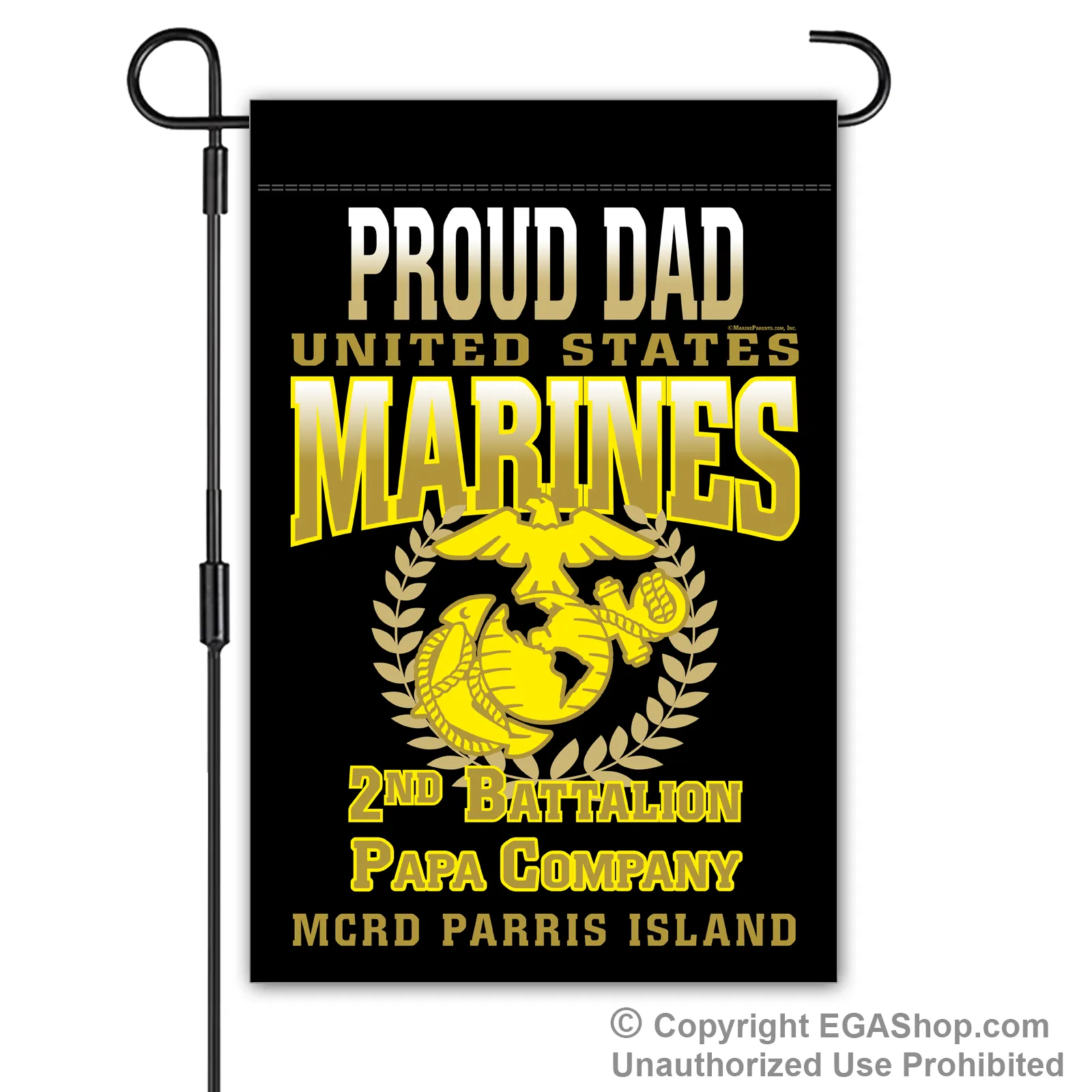 Garden Flag: Hotel Proud Family, Mom, Dad (Parris Island)