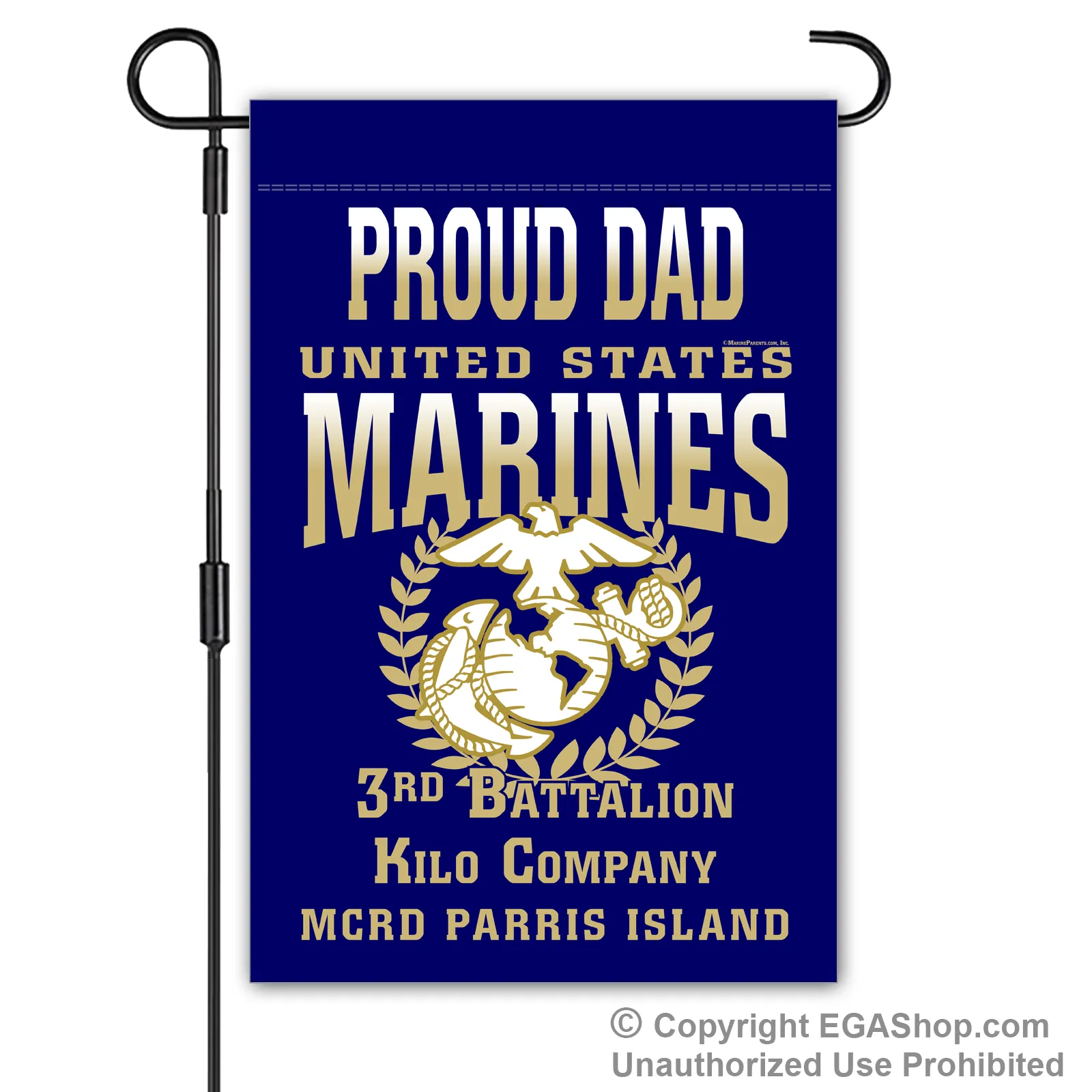 Garden Flag: Kilo Proud Family, Mom, Dad (Parris Island)