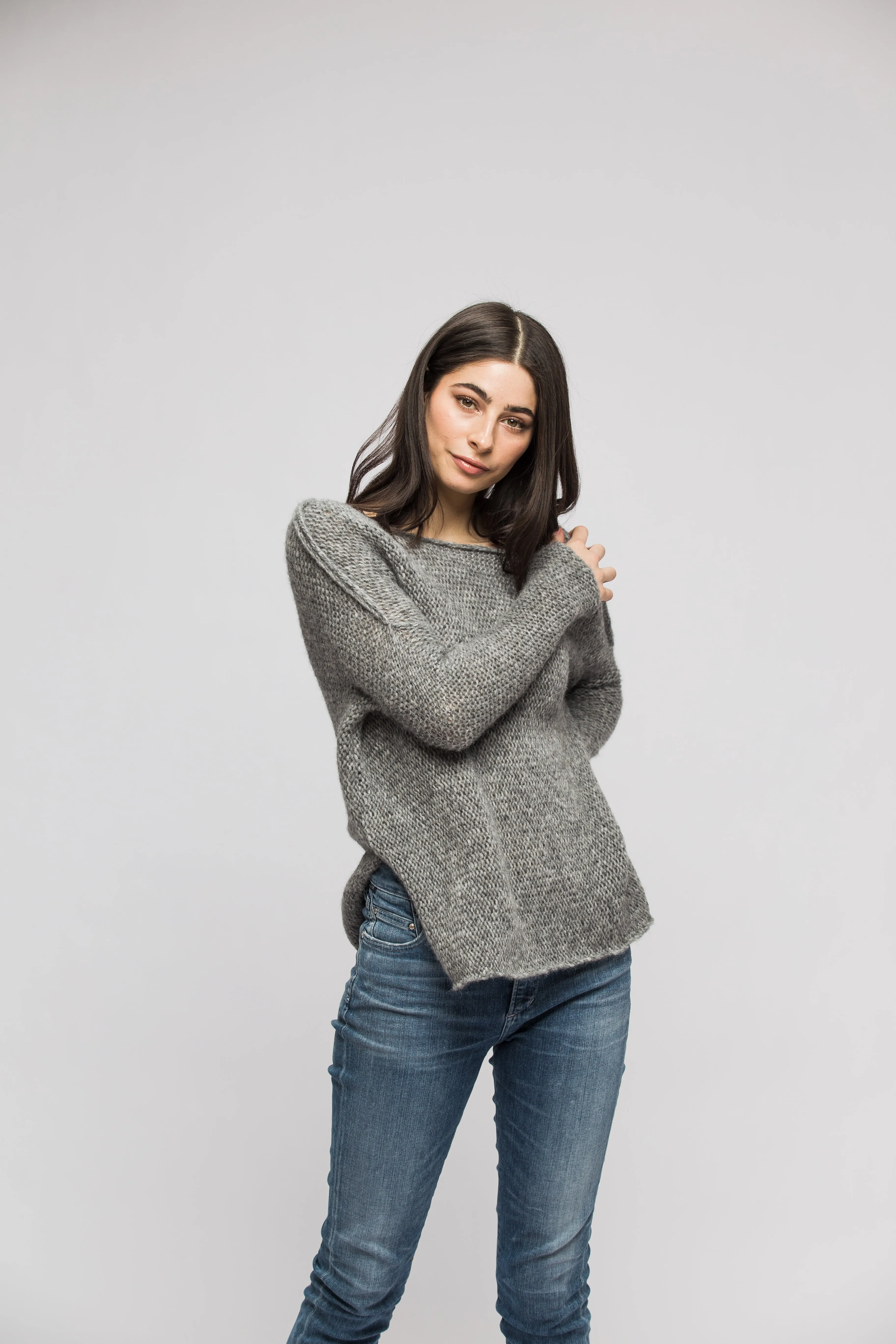 Grey Alpaca pullover.