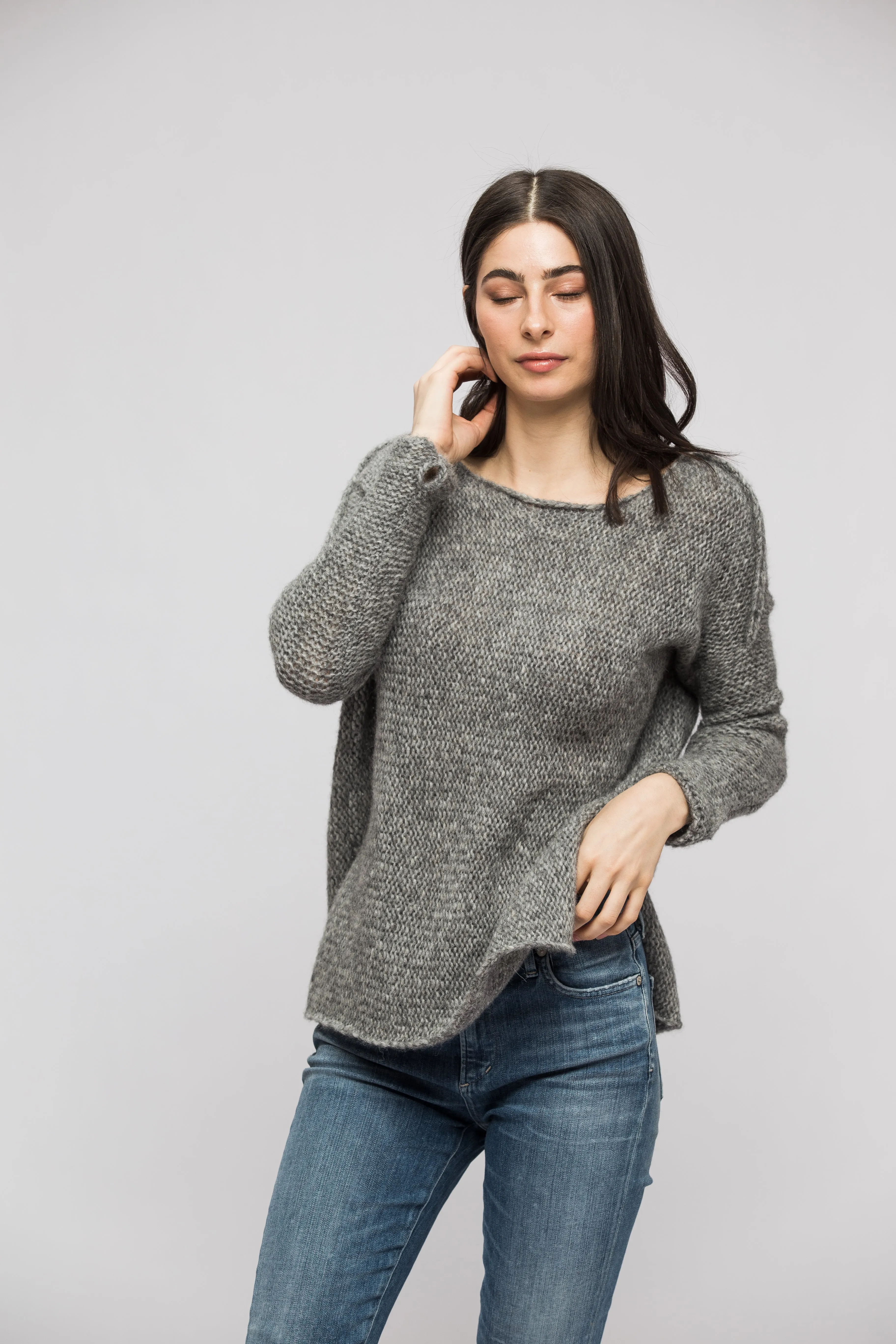 Grey Alpaca pullover.