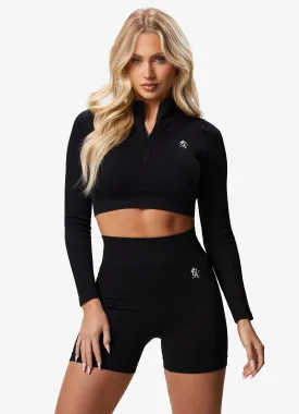 Gym King Formation Rib 1/4 Zip - Black