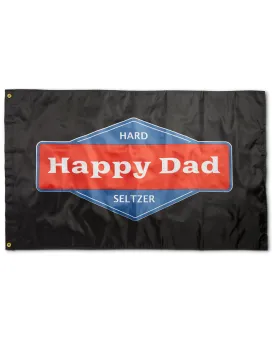 Happy Dad Flag - Black