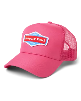 Happy Dad Trucker Hat (Pink)