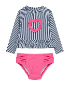 Heart Infant 2-Pc Long Sleeve Rashguard (6M-24M)