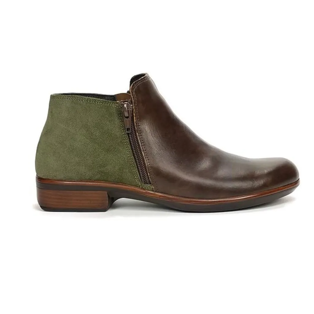 Helm Bootie (26030) - Soft Green Leather/Oily Olive Suede