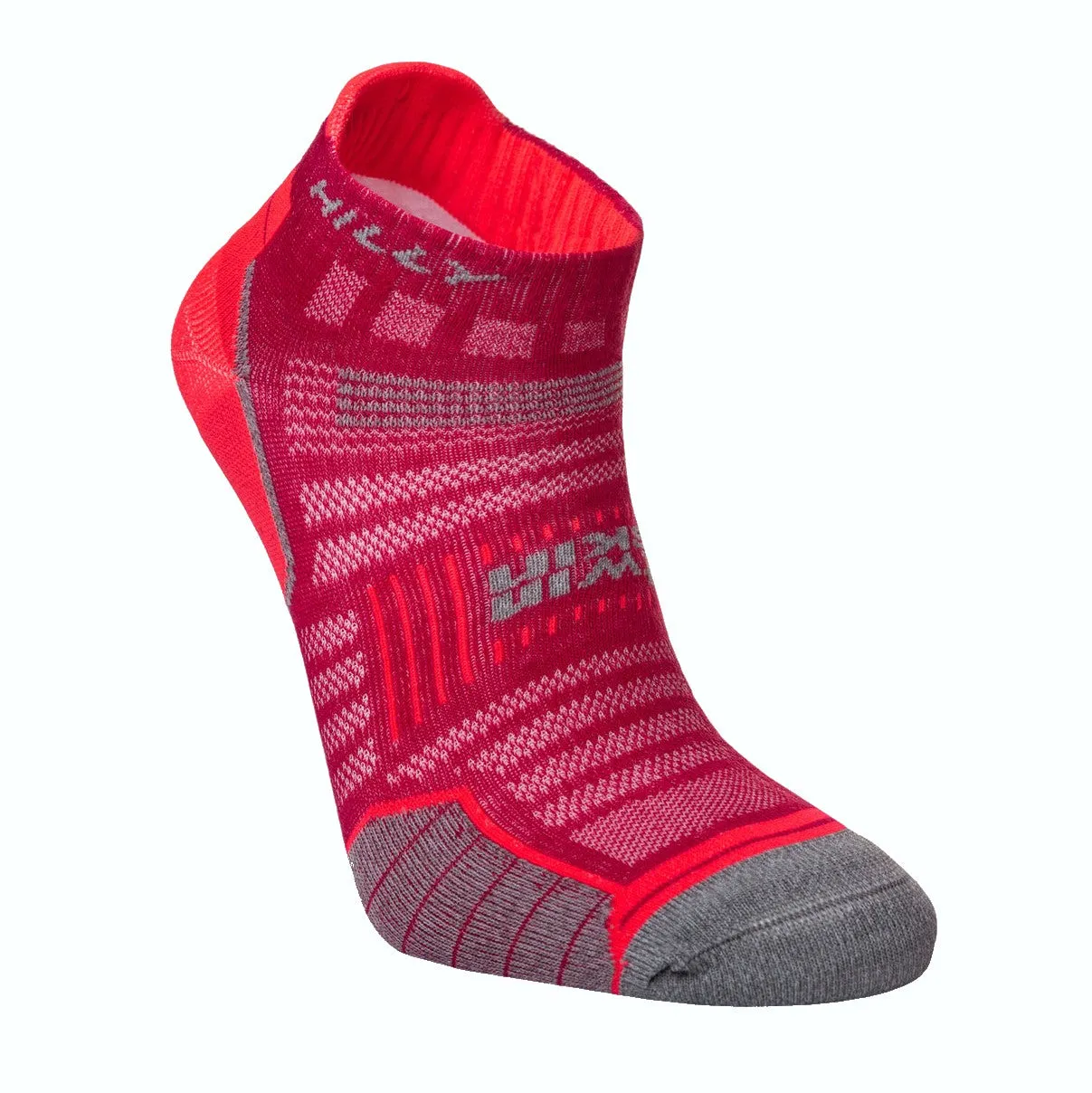 Hilly Women's Twin Skin Socklet Min - Magenta/Grey Marl